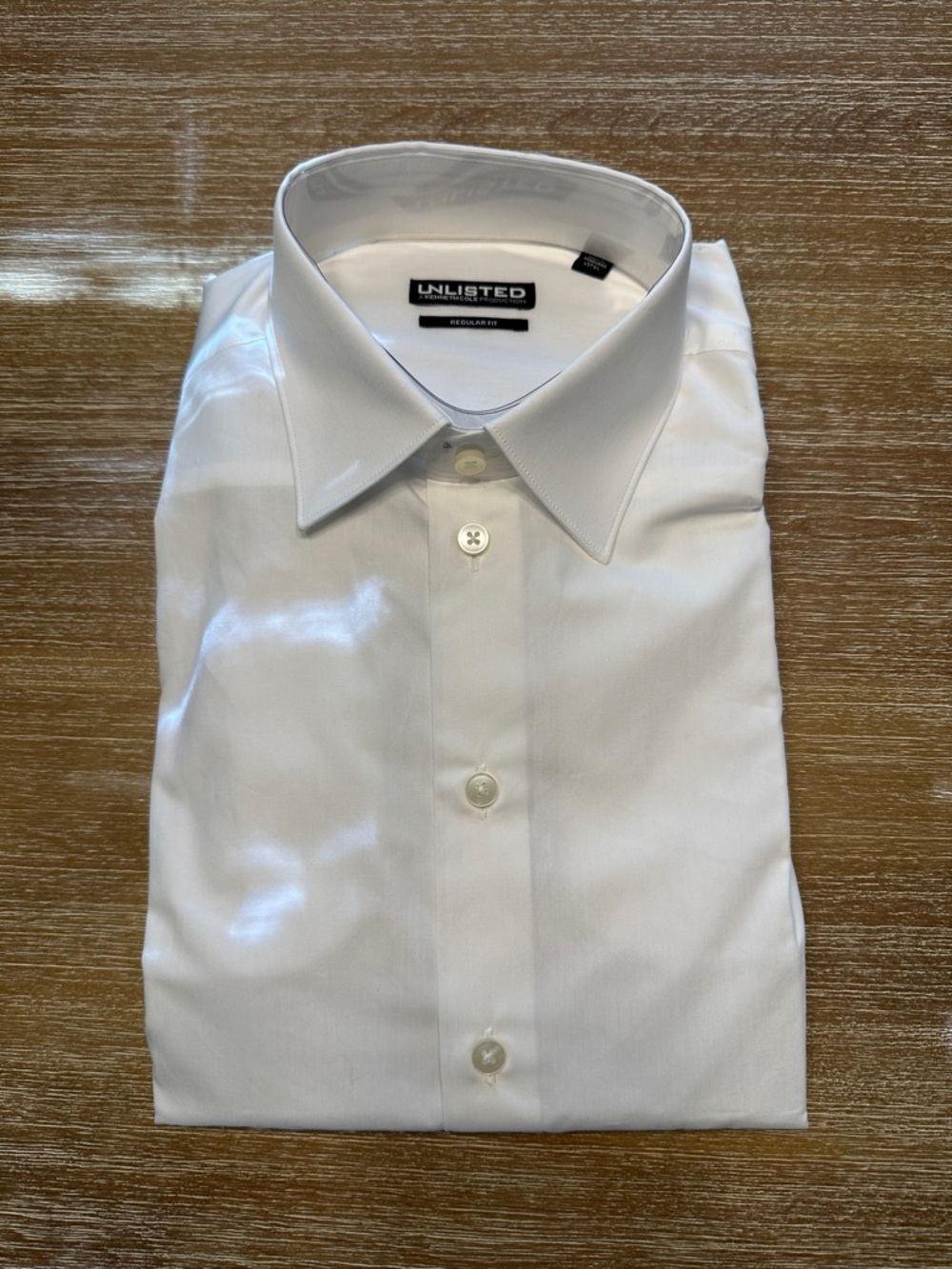 NWT Unlisted Kenneth Cole White Dress Shirt Regular Fit 15 1/2 32/33